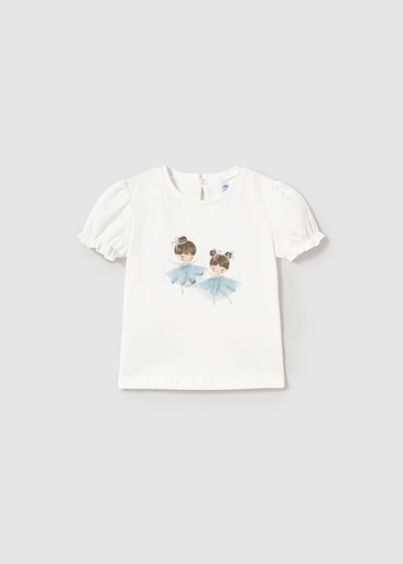 Mayoral Short sleeve t-shirt ballerina - Natur-skyb