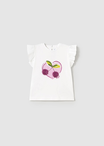 Mayoral Short sleeve t-shirt with cherries - White