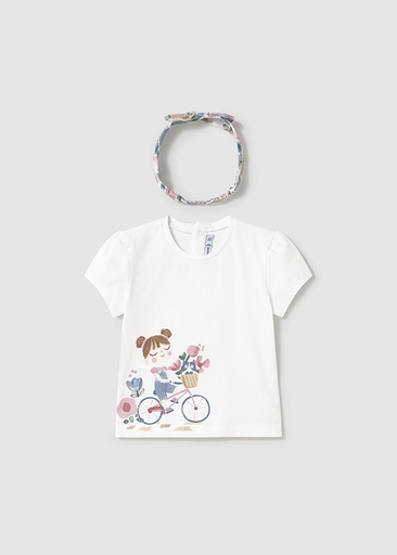 Mayoral Short sleeve t-shirt w/ headband - White