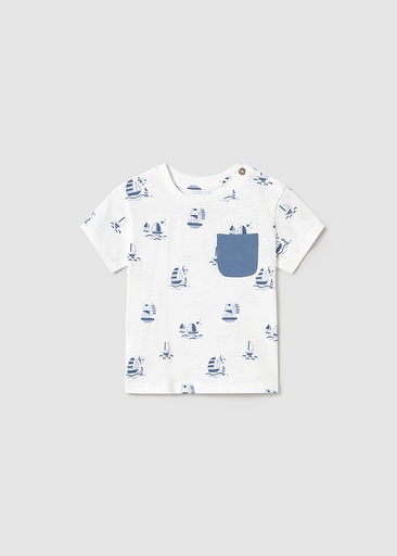 Mayoral Printed short sleeve t-shirt - Capri blue