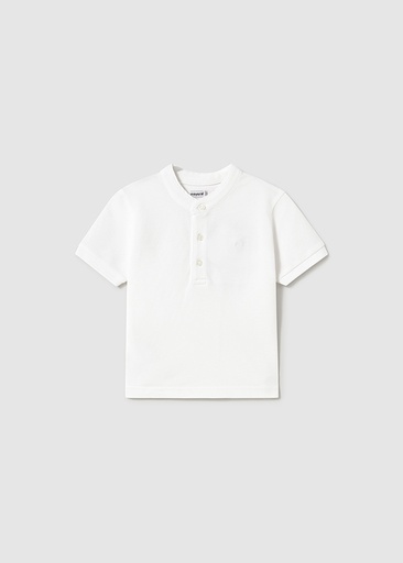 Mayoral Polo short sleeve mao neck with buttons- White