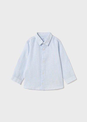 Mayoral Long sleeve linen shirt - Light blue