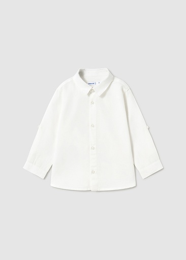 Mayoral Long sleeve linen shirt - White