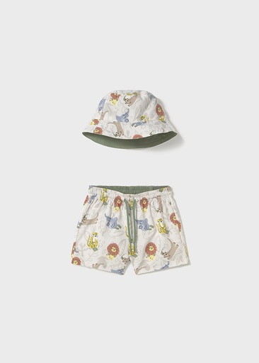 Mayoral Swim shorts w/ bucket hat - Canvas