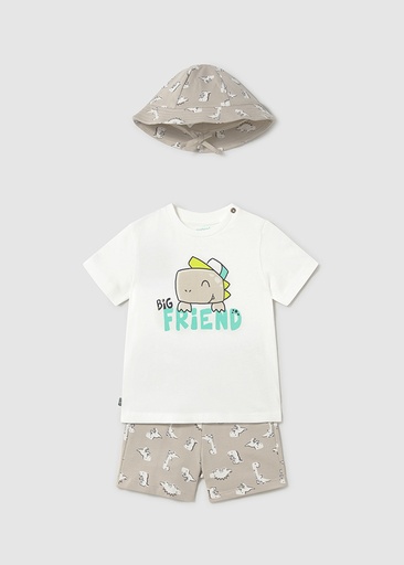 Mayoral Knit set w/ bucket hat - Bone