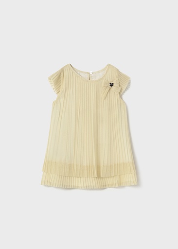 Mayoral Pleated tulle dress - Champagne
