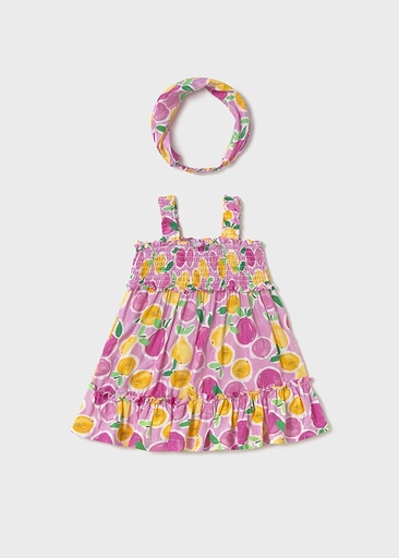 Mayoral Dress w/ headband - Fuchsia