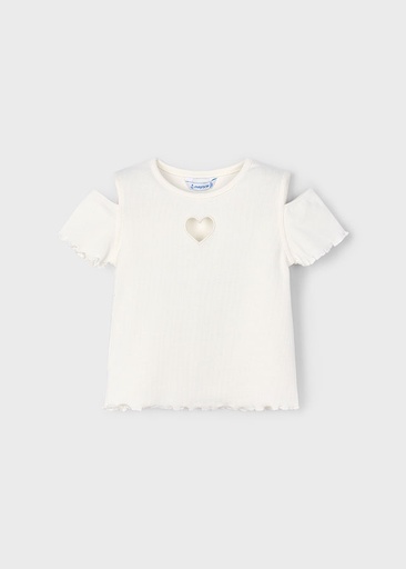 Mayoral Short sleeve shirt with Cutouts - Natural