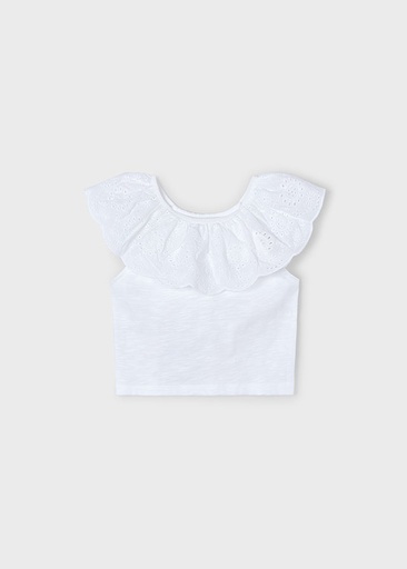 Mayoral Short sleeve t-shirt Ruffle - White