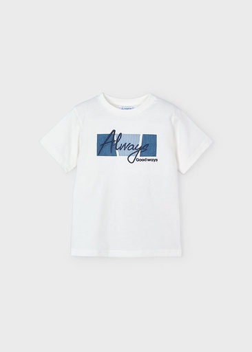 Mayoral Short sleeve t-shirt with text - Cream