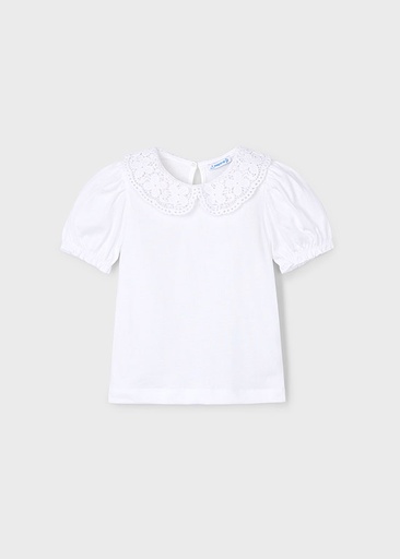 Mayoral Short sleeve shirt with collar - White