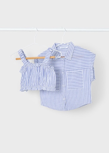 Mayoral 2 pcs striped blouse - Indigo