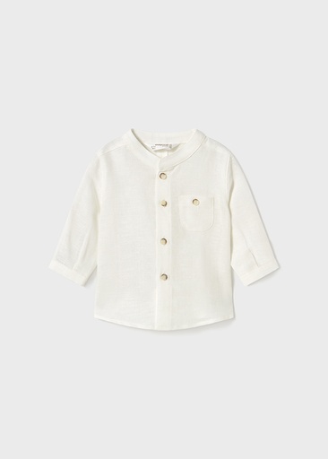 Mayoral Long sleeve mao collar shirt - Cream