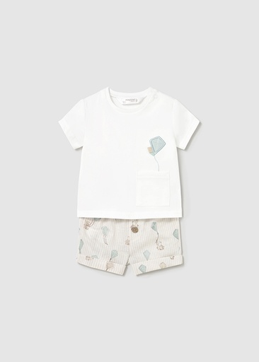 Mayoral Shorts and t-shirt set - White-jade
