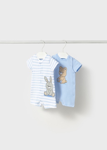 Mayoral Set of 2 short rompers - Sky