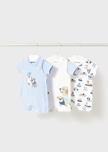 Mayoral Short onesie set of three - Sky