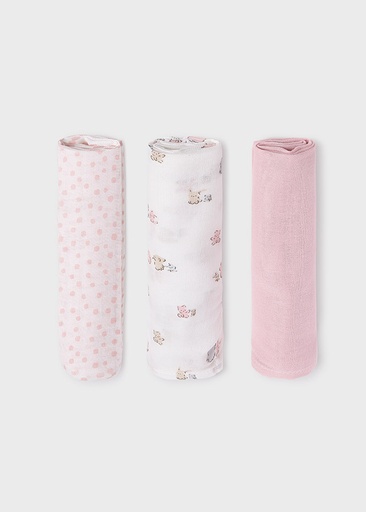 [9872-Baby rose-1] Mayoral Gauze set - Baby rose