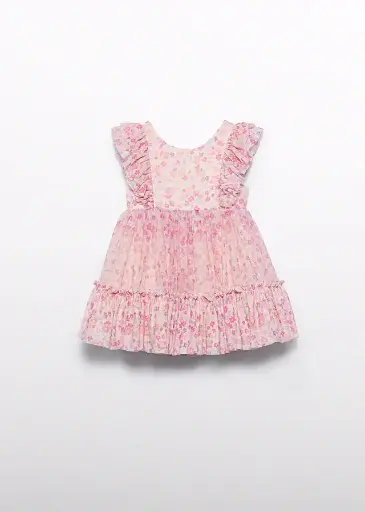 Abel & Lula Tulle printed dress - Grapefruit