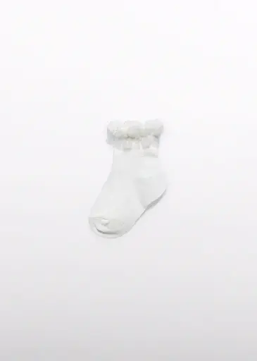 Abel & Lula Tulle ruffle sock - Cream