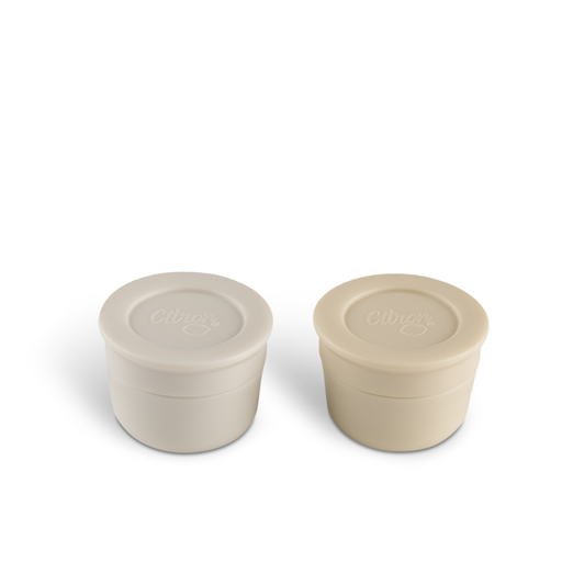 Citron Mini Sauce Containers - Grey & Beige 