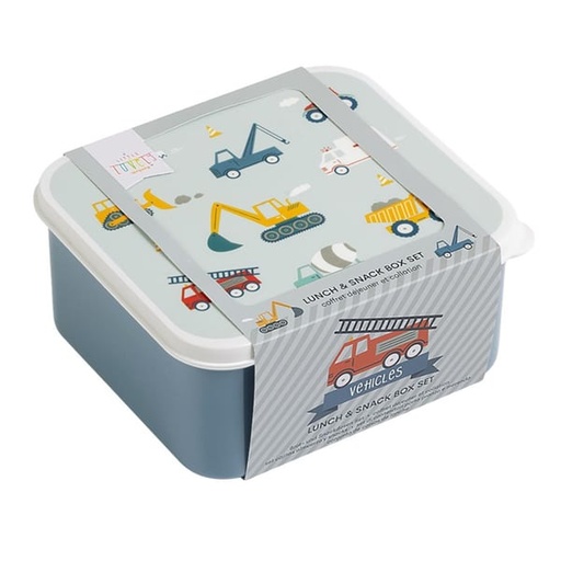 A Little Lovely Company Lunch Box Vehicles, 4pcs