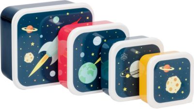 A Little Lovely Company Lunch & Snack Box Set: Space Blue 