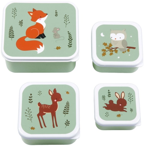 A Little Lovely Company Lunchbox 4Set Forest Friend 