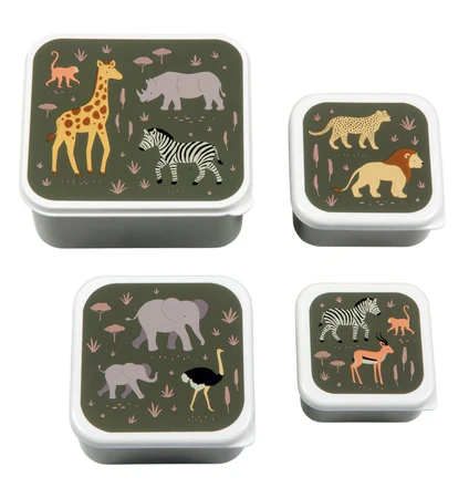 Lunch & snack box set Savanna 4pcs