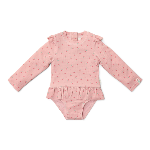 Little Dutch Bath Suit Long Sleeve Sunny Flowers Blush/Pink 2-6M