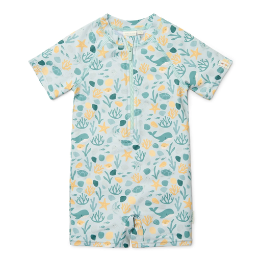 Little Dutch Swimsuit Short sleeves sea shells multicolour 6-12m