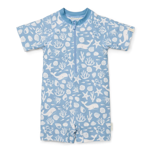 Little Dutch Swimsuit short sleeves Sea Life Ocean Blue 1-2Y 