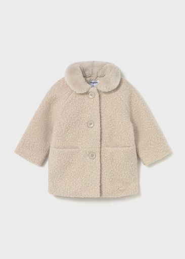 Mayoral Shearling coat - Sand