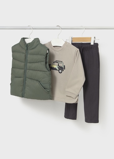Mayoral Pullover vest pants set - Fir