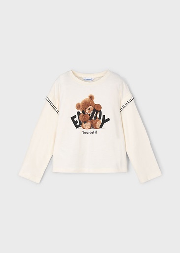 Mayoral Long Sleeve shirt bear - Macchiato