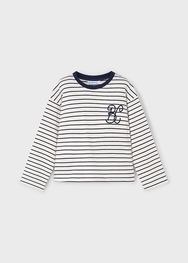 Mayoral Long Sleeve stripes t-shirt - Macchiato