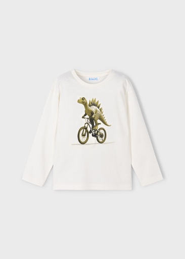 Mayoral Long Sleeve "Dino" shirt - Cream