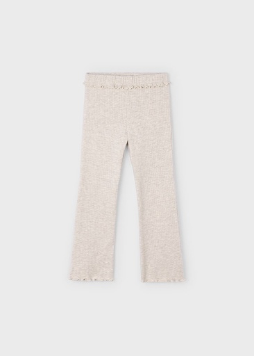 Mayoral Rib knit flare leggings - H. Sand