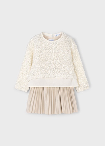 Mayoral Sequin combined dreess - Sand