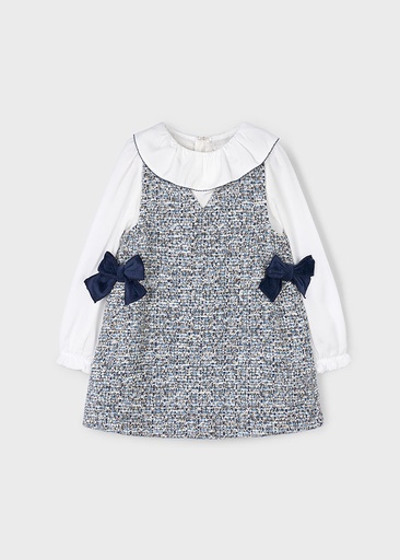 Mayoral Combined pinafore dress - Ocean