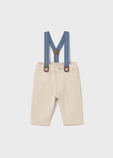 Mayoral Long trousers with suspenders - Stone