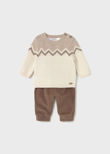 Mayoral Set long trousers with sweate - Brown