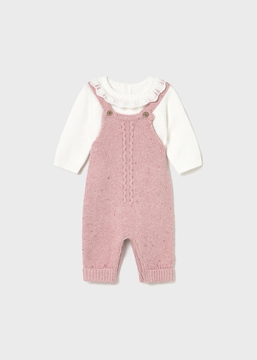 Mayoral Knit dungarees set - Orchid