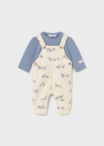 Mayoral Printed dungarees set - Blue bell