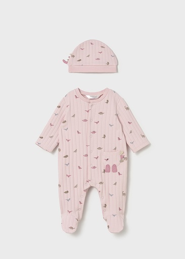 Mayoral Dungaree and hat set - Baby Rose