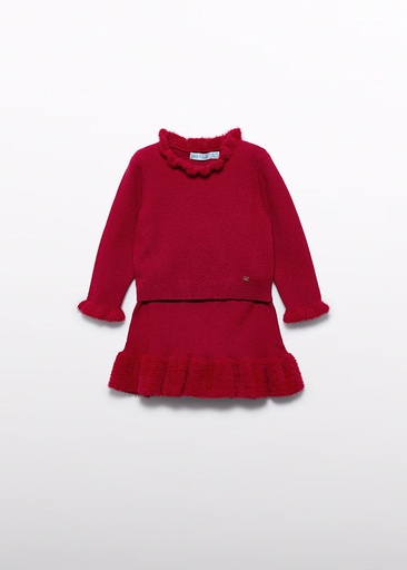 Abel & Lula Tricot skirt set - Red