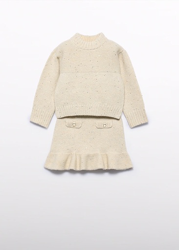 Abel & Lula Knit skirt set - Oat