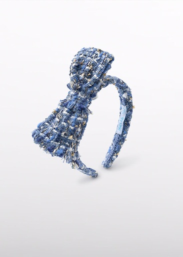 Abel & Lula Bowtie tweed headband - Sky blue