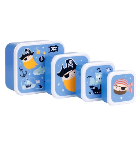 A little Lovely Company Lunch Box Set 4pcs Pirates 