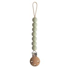 Mushie - Pacifier Clip Halo Sage