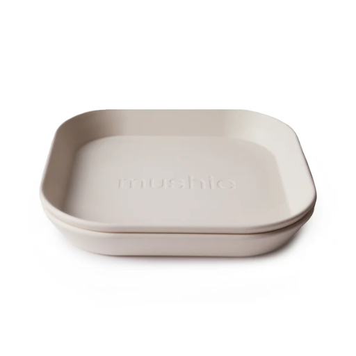 Mushie - Dinner Plate Square Ivory (set of 2)